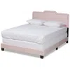 Baxton Studio Benjen Glam Light Pink Fabric Upholstered Full Size Panel Bed In Pink