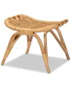 Baxton Studio Bernardo Natural Rattan Ottoman In Brown