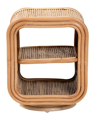 Baxton Studio Bethari Bohemian Rattan Nightstand In Brown