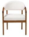 Baxton Studio Biana Boucle Dining Chair In White