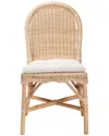 Baxton Studio Bilu Bohemian Rattan Dining Chair In Neutral