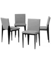 Baxton Studio Bishop Industrial Fabric & Metal 4pc Dining Chair Set In Grey
