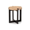 Baxton Studio Horace Rustic And Industrial 15.7" Finished Wood And Finished Metal End Table