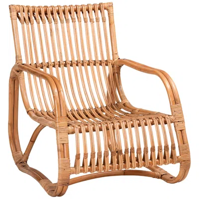 Baxton Studio Blanca Natural Brown Rattan Accent Chair