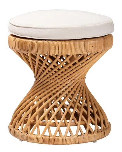 Baxton Studio Borneo Bohemian Rattan Footstool In Brown