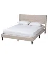 Baxton Studio Boxton Studio Casol 88.4" Fabric Mid-century Queen Platform Bed In Neutral