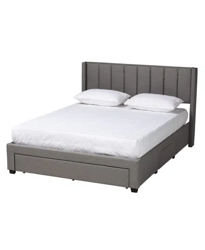 Baxton Studio Boxton Studio Coronado 83.3" Mid-century Full Storage Platform Bed In Gray