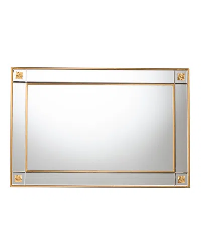 Baxton Studio Boxton Studio Iara 28" Glass Glam And Luxe Accent Wall Mirror In Gold