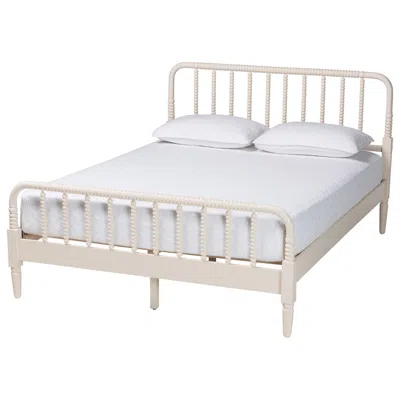 Baxton Studio Braith Farmhouse Ivory Spindle Wood Queen Size Platform Bed In Neutral