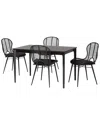 Baxton Studio Brenna Modern Bohemian Rattan 5pc Dining Set
