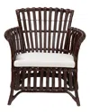 Baxton Studio Brooklyn Bohemian Rattan Arm Chair In Brown