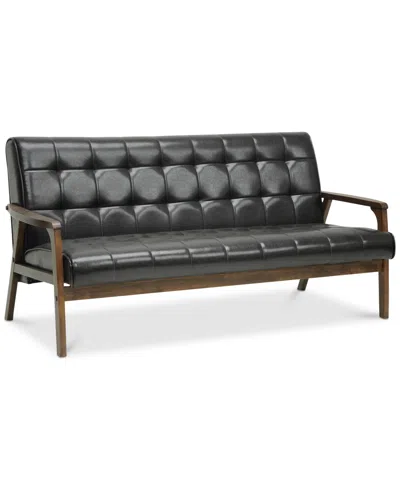 Baxton Studio Caden 64" Tufted Sofa In Black