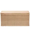 Baxton Studio Caden Braided Rattan Chest With Lift-top Lid In Brown