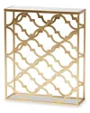 Baxton Studio Calanthe Console Table With Marble Tabletop In White