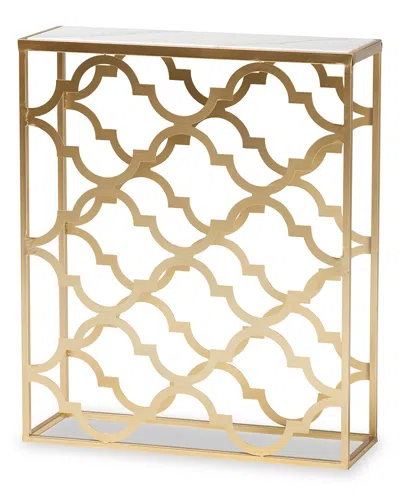 Baxton Studio Calanthe Console Table With Marble Tabletop In White