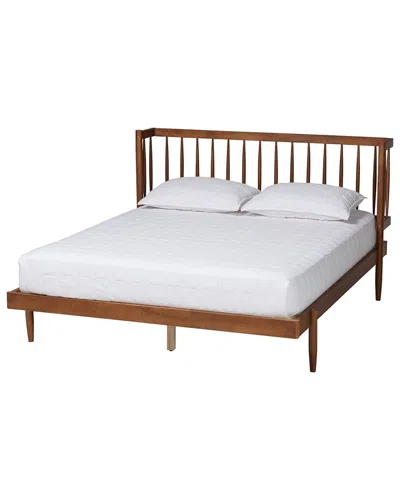Baxton Studio Calderon Retro-modern Wood Queen Size Platform Bed In Brown