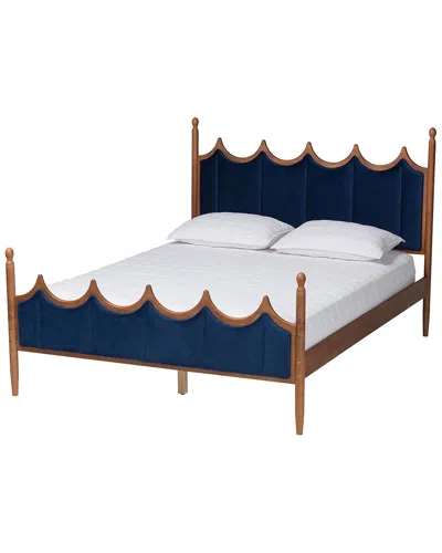 Baxton Studio Calgary Retro-modern Wood Queen Size Platform Bed In Brown