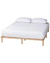 Baxton Studio Calhoun Japandi Queen Size Bed Frame In White