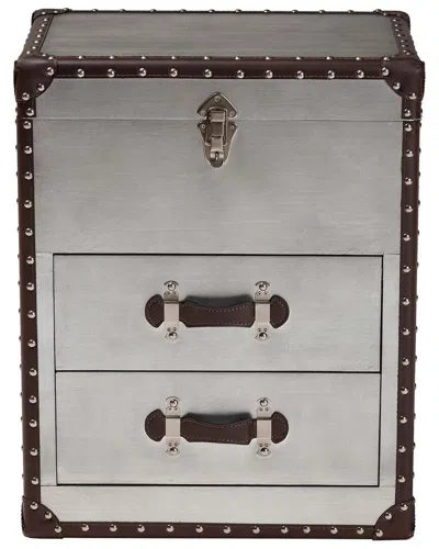 Baxton Studio Calidore Vintage Metal 2-drawer End Table