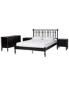 Baxton Studio Callison Spindle 4pc Bedroom Set In Black