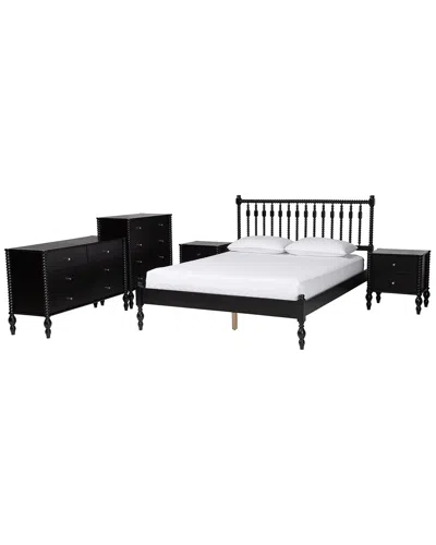 Baxton Studio Callison Spindle 5pc Bedroom Set In Black