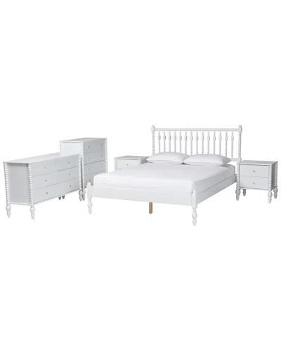 Baxton Studio Callison Spindle 5pc Bedroom Set In White
