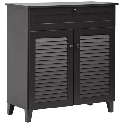 Baxton Studio Calvin 30 3/4" Wide Espresso Finish Shoe Cabinet