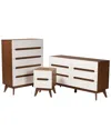 Baxton Studio Calypso Two-tone 3pc Storage Set In White