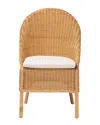 Baxton Studio Camelia Bohemian Rattan Dining Chair In Brown