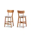 Baxton Studio Cameron Modern And Contemporary Transitional Wood Counter Stool Set, 2 Piece