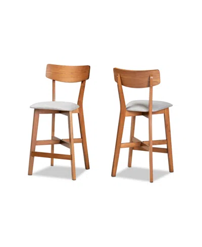 Baxton Studio Cameron Modern And Contemporary Transitional Wood Counter Stool Set, 2 Piece