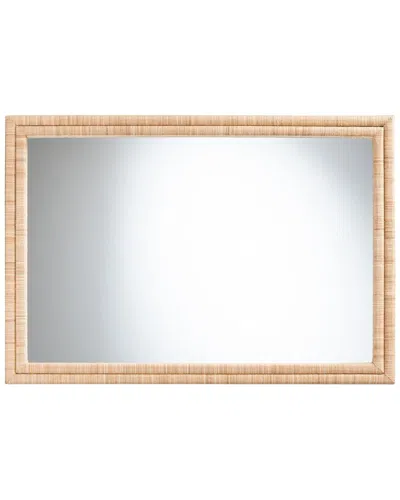 Baxton Studio Canan Grasscloth Wall Mirror In Neutral
