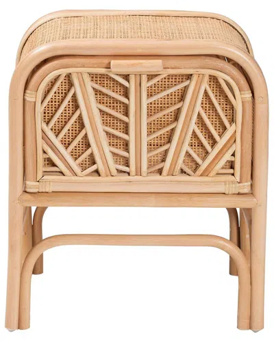 Baxton Studio Carabella Bohemian Rattan 1-drawer Nightstand