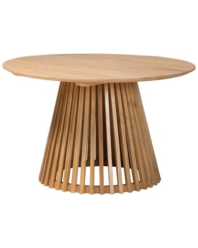Baxton Studio Caribic Modern Slatted Acacia Wood Dining Table In Brown