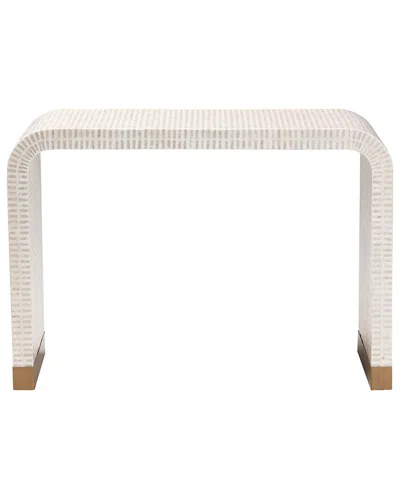 Baxton Studio Carlyn Coastal Mother Of Pearl Capiz Shell Console Table
