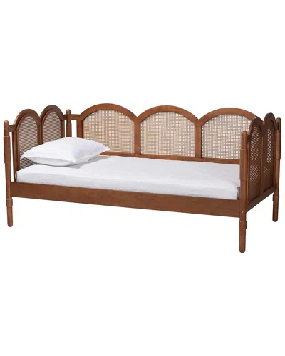Baxton Studio Carmiya Scalloped Daybed In Brown