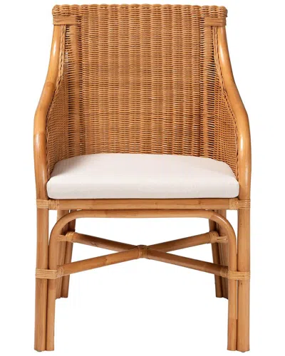 Baxton Studio Carolyn Bohemian Rattan Dining Chair In Brown