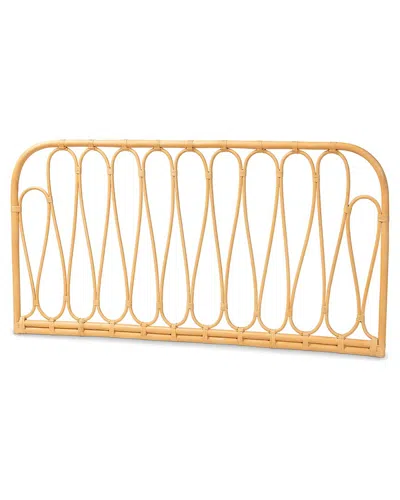 Baxton Studio Carrick Rattan Queen Size Wall-mount Headboard In Brown