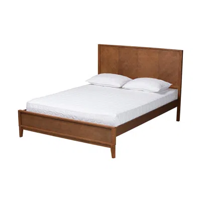 Baxton Studio Carver Classic Transitional Ash Walnut Finished Wood Queen Size Platform Bed In Brown