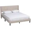 Baxton Studio Casol Beige Tufted Fabric Queen Platform Bed