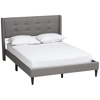 Baxton Studio Casol Gray Tufted Fabric Full Platform Bed