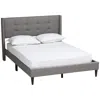 Baxton Studio Casol Gray Tufted Fabric Queen Platform Bed