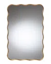 Baxton Studio Cassara Scalloped Rectangular Wall Mirror In Multi