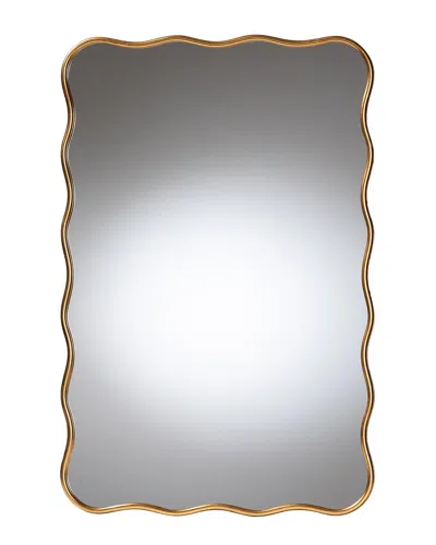 Baxton Studio Cassara Scalloped Rectangular Wall Mirror In Multi