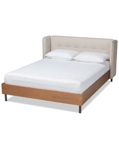 Baxton Studio Catarina Queen Size Wingback Platform Bed In White