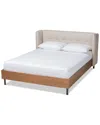 Baxton Studio Catarina Queen Size Wingback Platform Bed