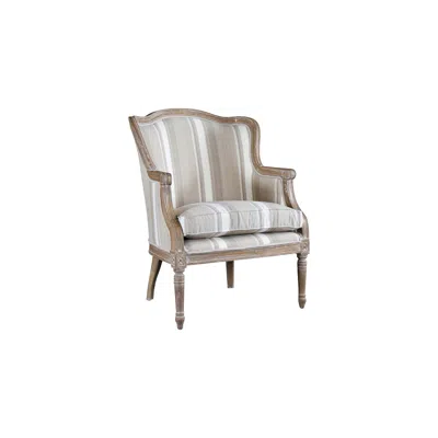 Baxton Studio Charlemagne Brown Stripes Accent Chair
