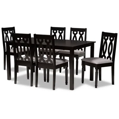 Baxton Studio Cherese Dark Brown Wood 7-piece Dining Set