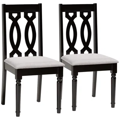 Baxton Studio Cherese Gray Fabric Dining Chairs Set Of 2