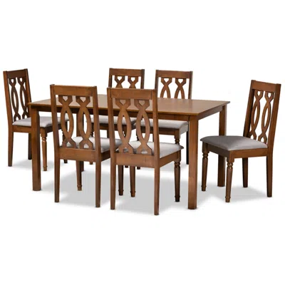 Baxton Studio Cherese Walnut Brown 7-piece Dining Set